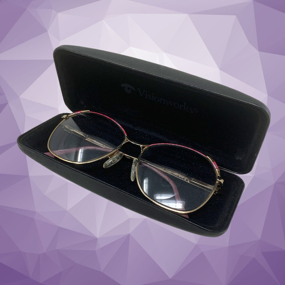 Vtg 80's Marchon Marcolin Fantasy Eyeglass Frames Only Purple & Gold Enamel 7033 - Picture 11 of 11